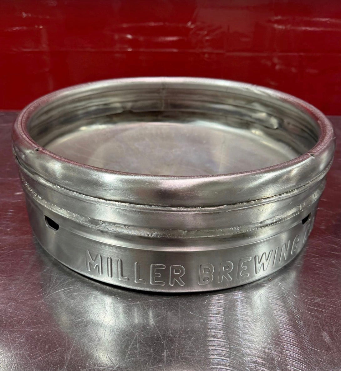 Beer Keg Urinal Bathroom Set β Stainless Steel Industrial Urinal Sink Mirror with Custom Flush Valve for Man Cave Bar