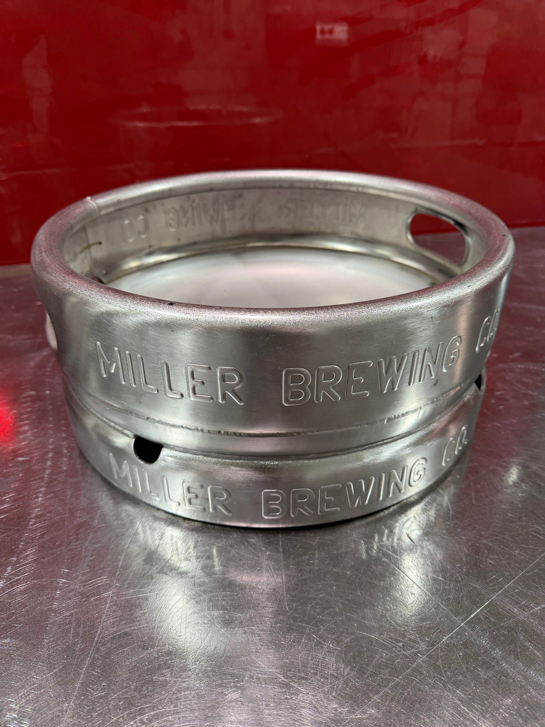 Beer Keg Sink and Mirror: Stainless Steel Industrial Bar Sink & Mirror (set)