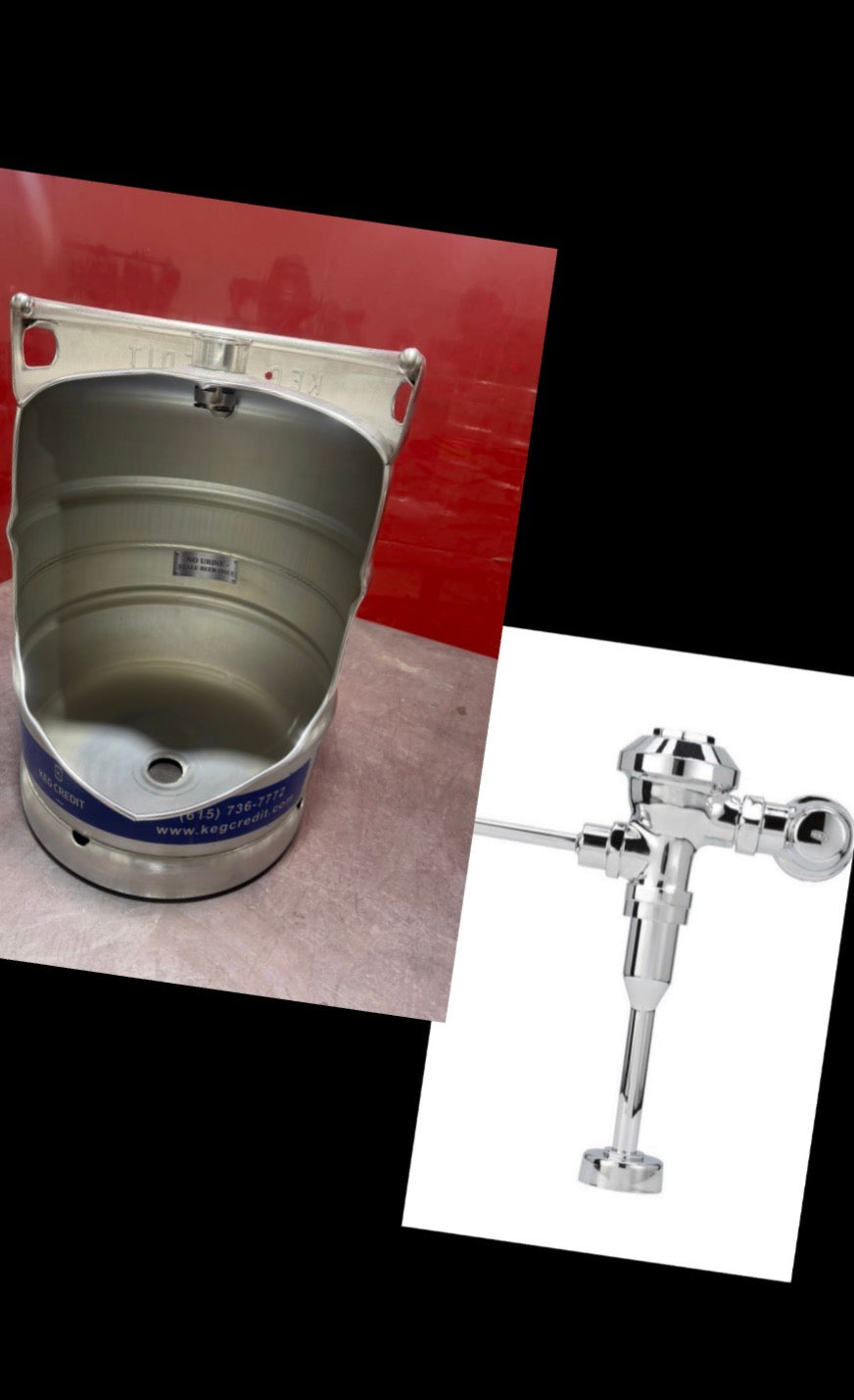 Unique Beer Keg Urinal – Industrial Stainless Steel Urinal for Man Cave Bar Decor – Wall Mounted