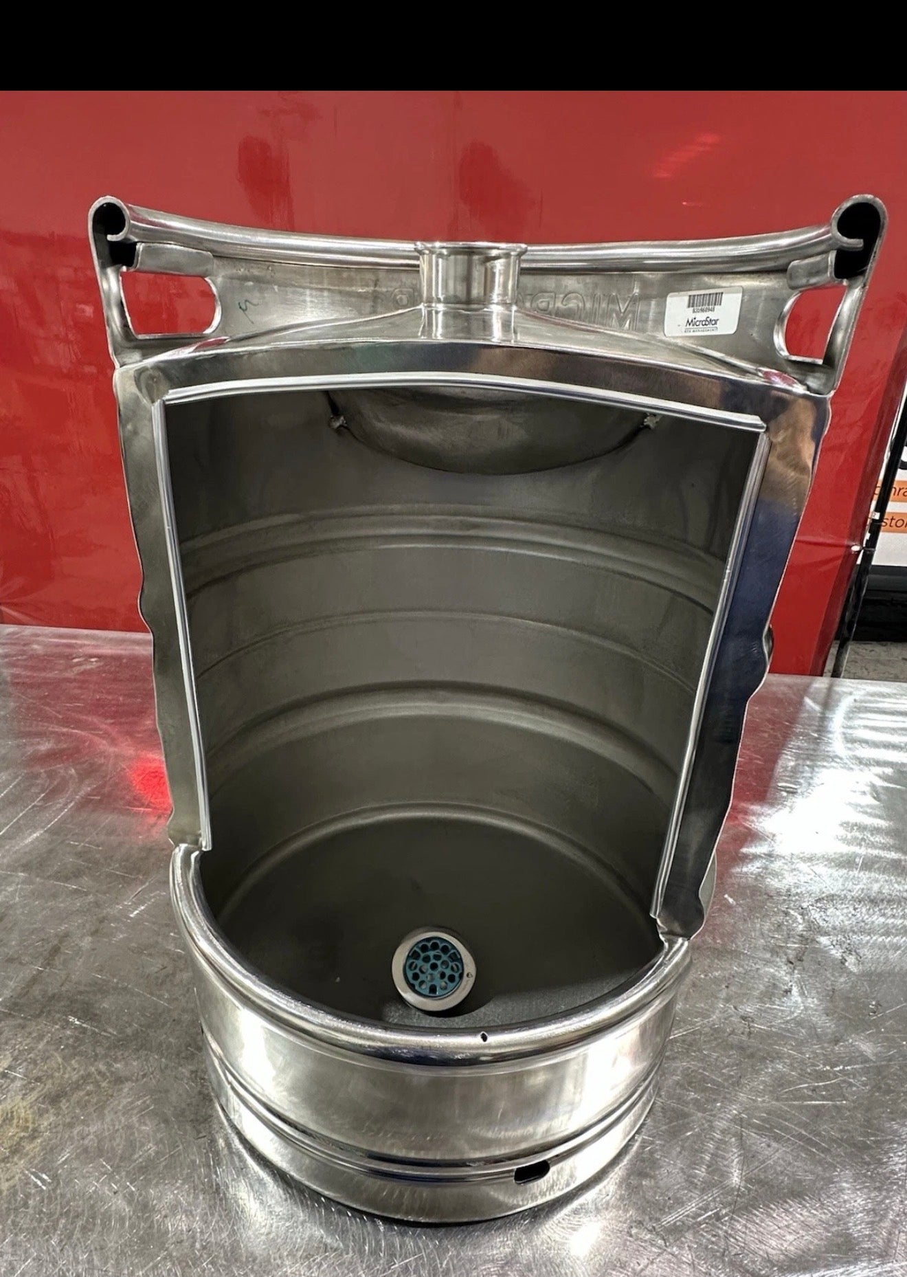 Beer Keg Urinal – Stainless Steel Industrial Urinal for Man Cave and Bar Bathroom