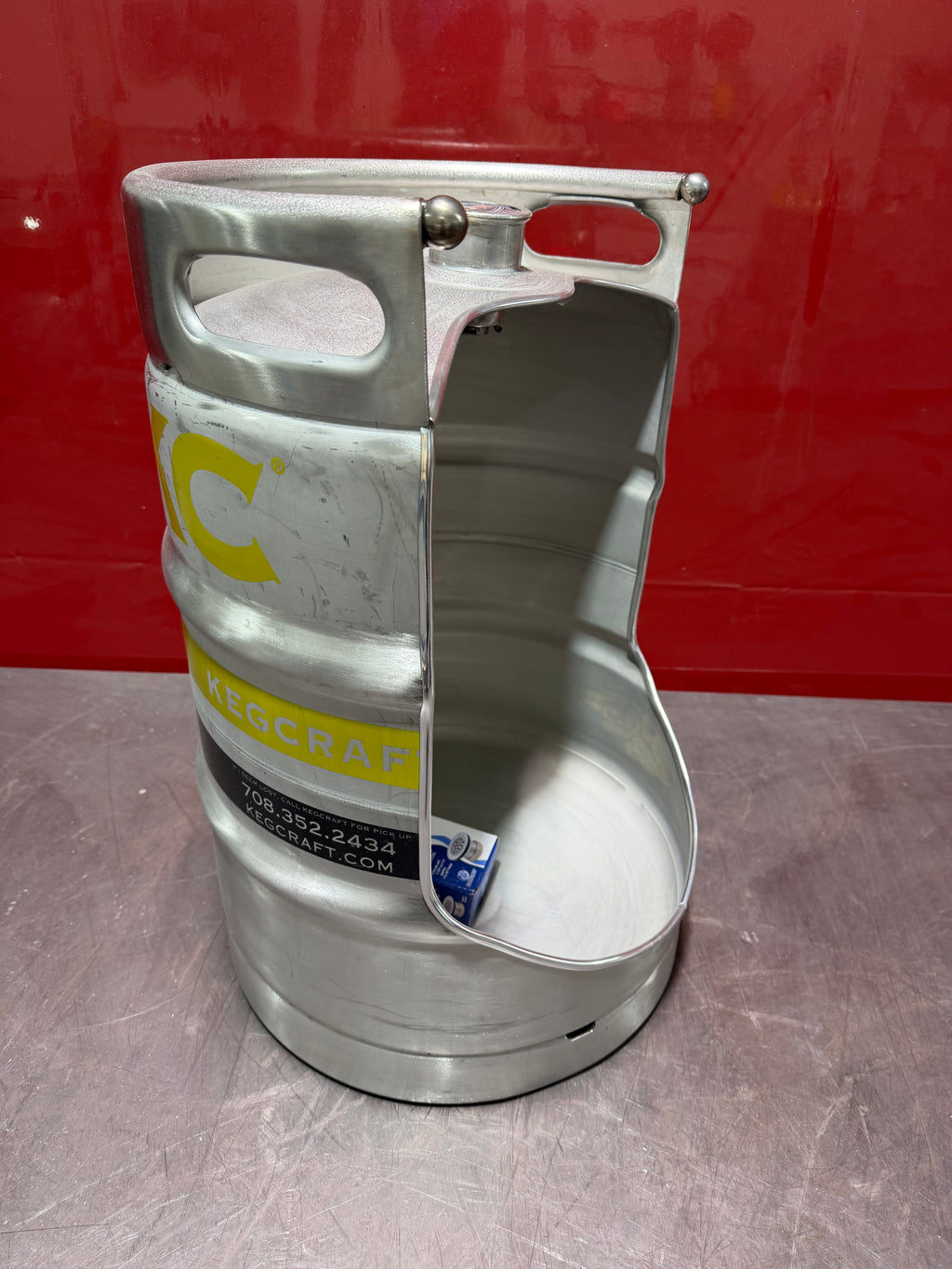 Unique Beer Keg Urinal – Industrial Stainless Steel Urinal for Man Cave Bar Decor – Wall Mounted