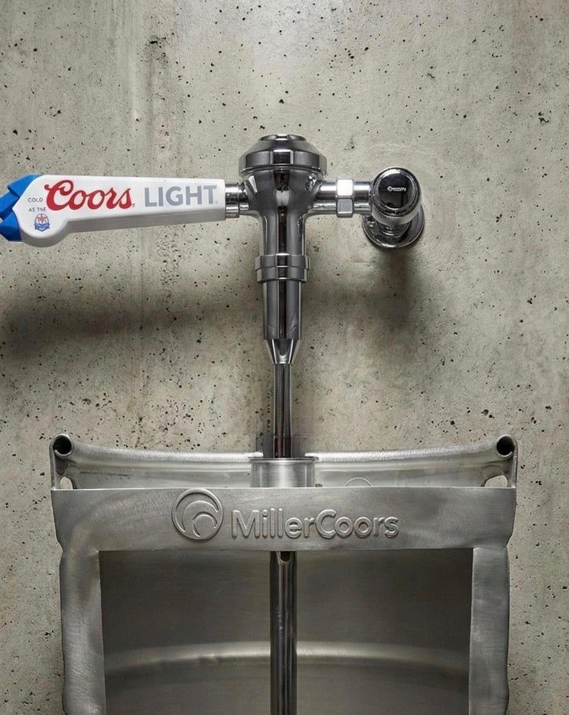 Custom Urinal Flush Valve with Beer Tap Handle | Unique Bar & Man Cave Upgrade
