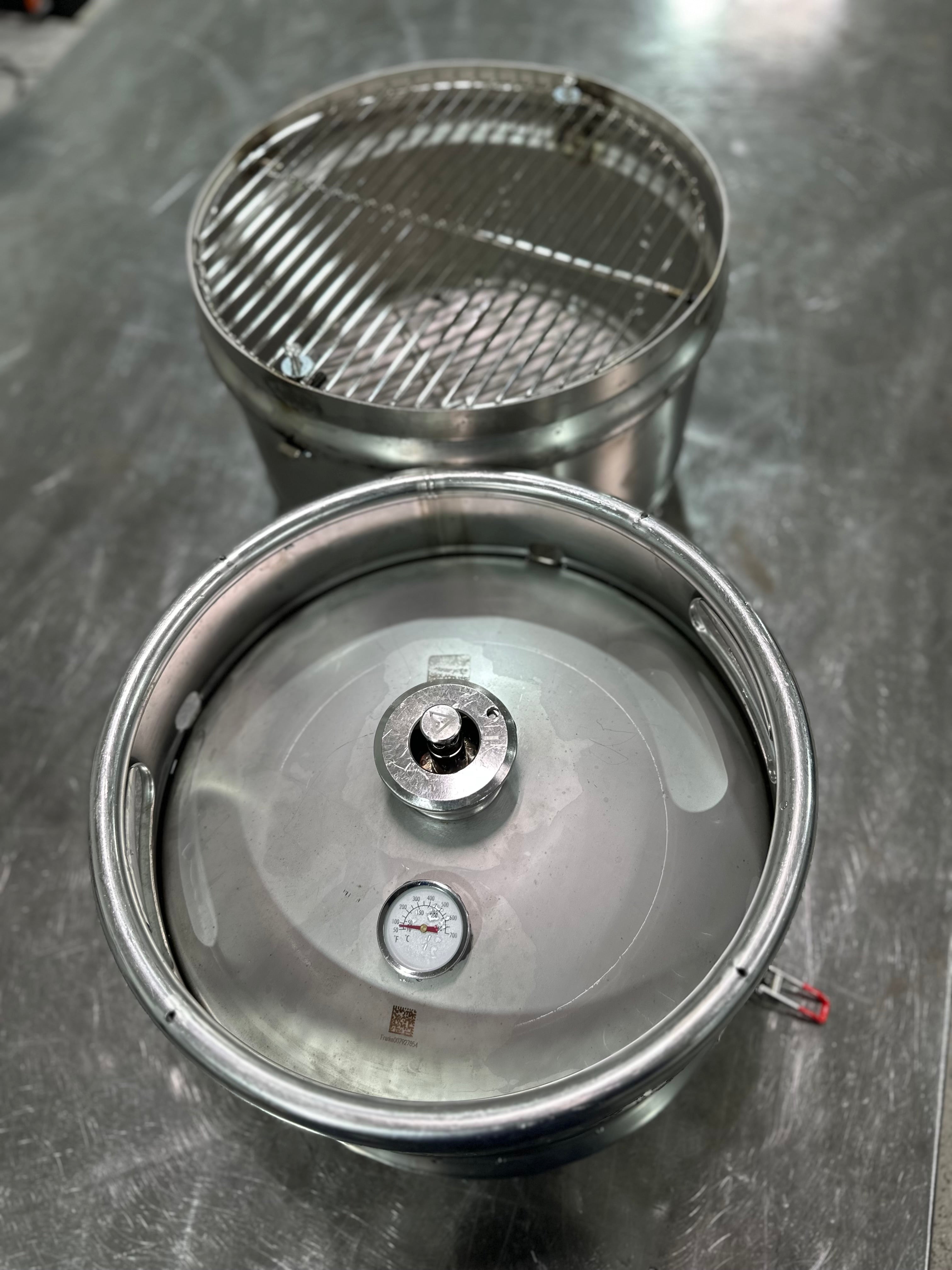 5-in-1 Beer Keg Grill – Stainless Steel BBQ Fire Pit Smoker Camping Stove Portable Outdoor Grill