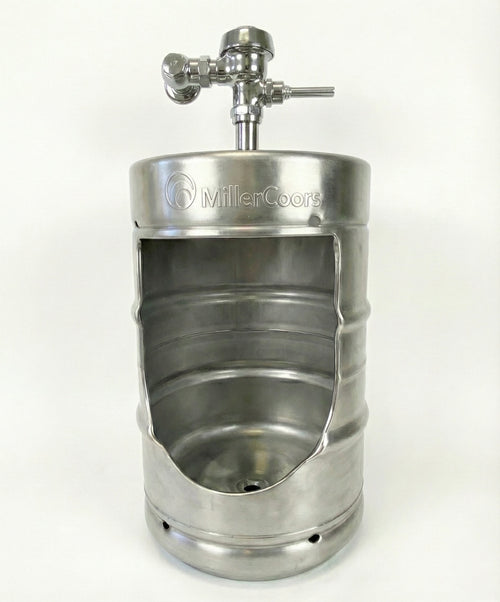 Beer Keg Urinal with Tap Handle – Stainless Steel Wall Mounted Urinal – Man Cave Bar Bathroom Decor