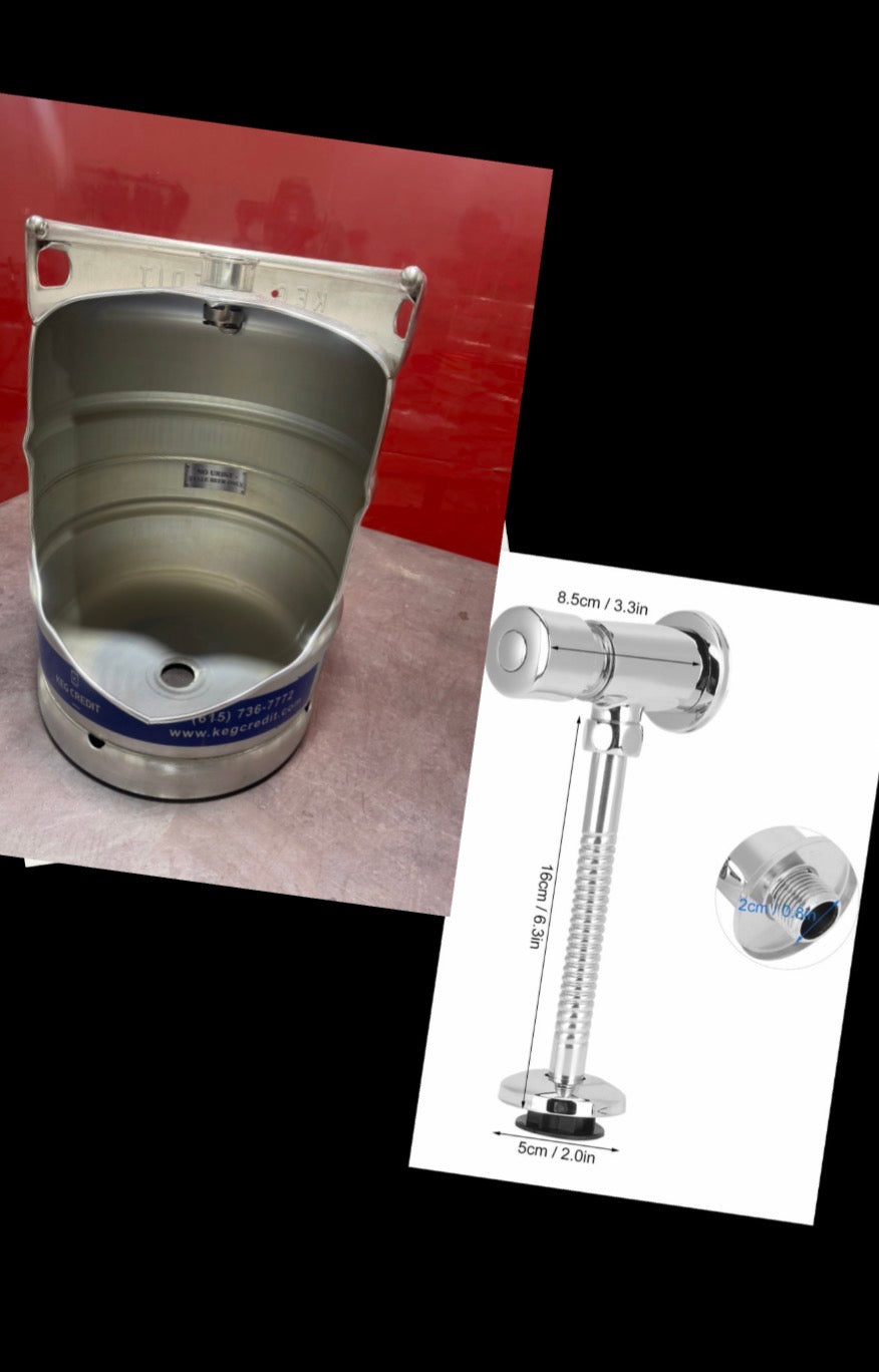 Unique Beer Keg Urinal – Industrial Stainless Steel Urinal for Man Cave Bar Decor – Wall Mounted