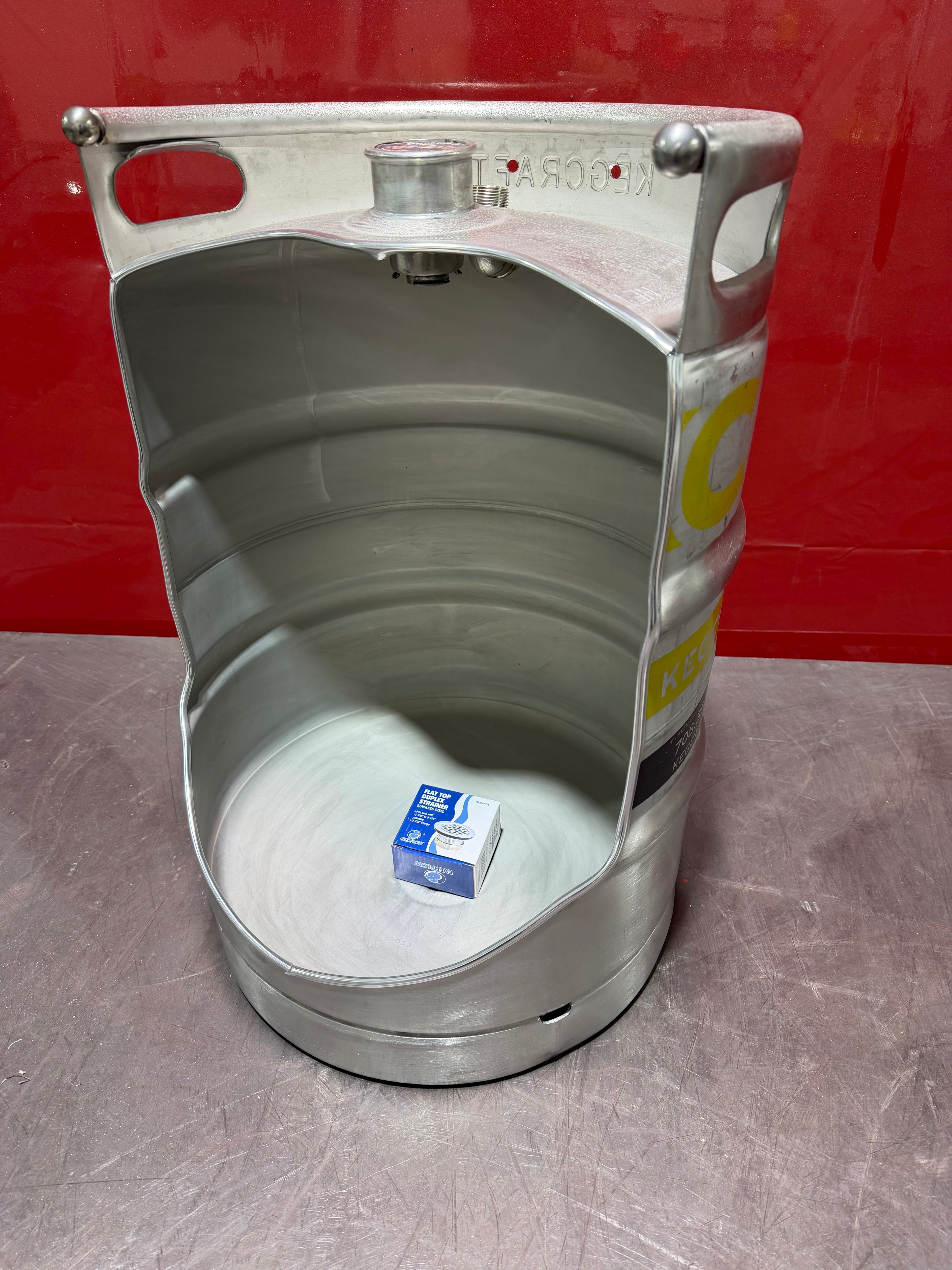 Unique Beer Keg Urinal – Industrial Stainless Steel Urinal for Man Cave Bar Decor – Wall Mounted