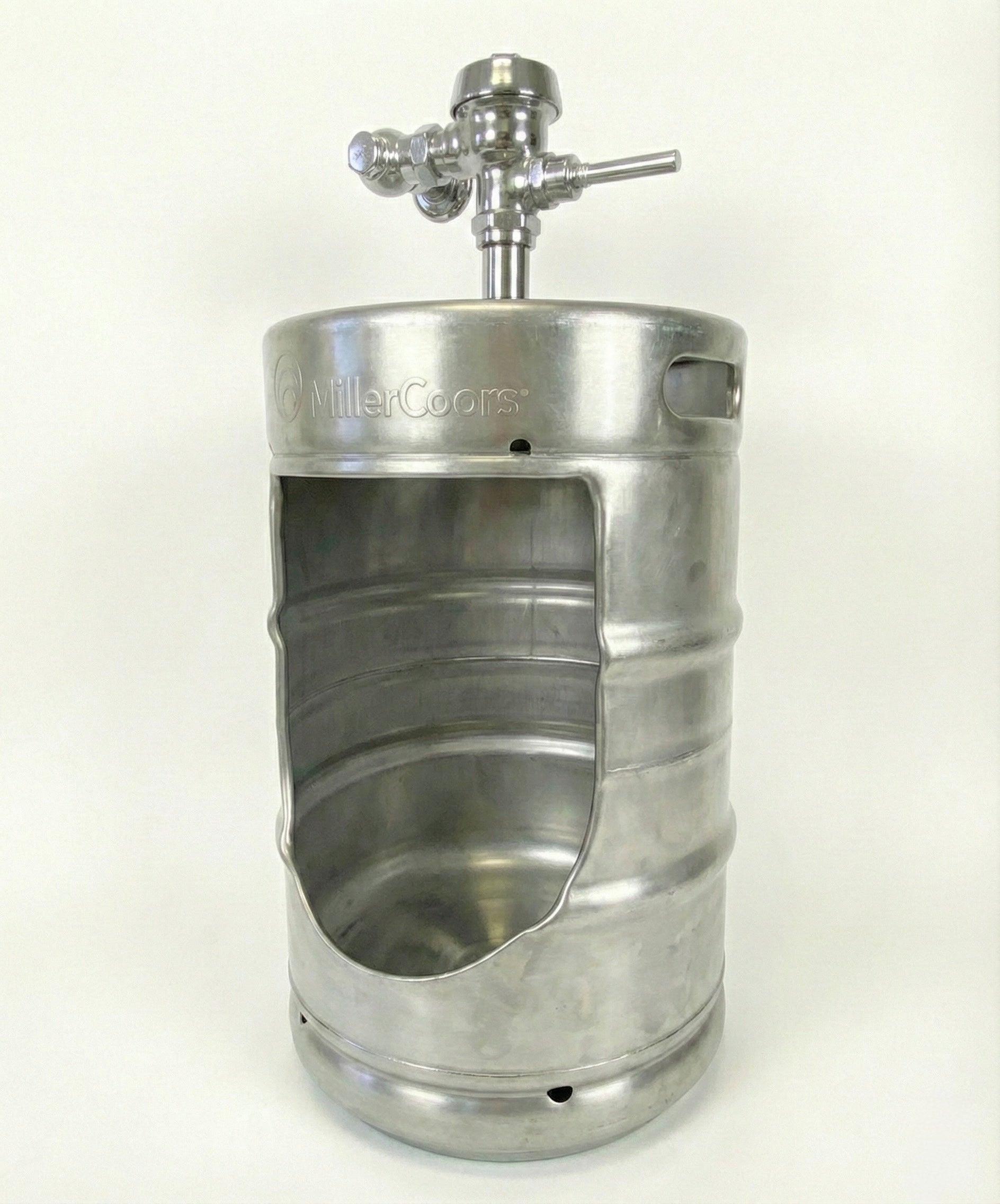 Beer Keg Urinal with Tap Handle – Stainless Steel Wall Mounted Urinal – Man Cave Bar Bathroom Decor