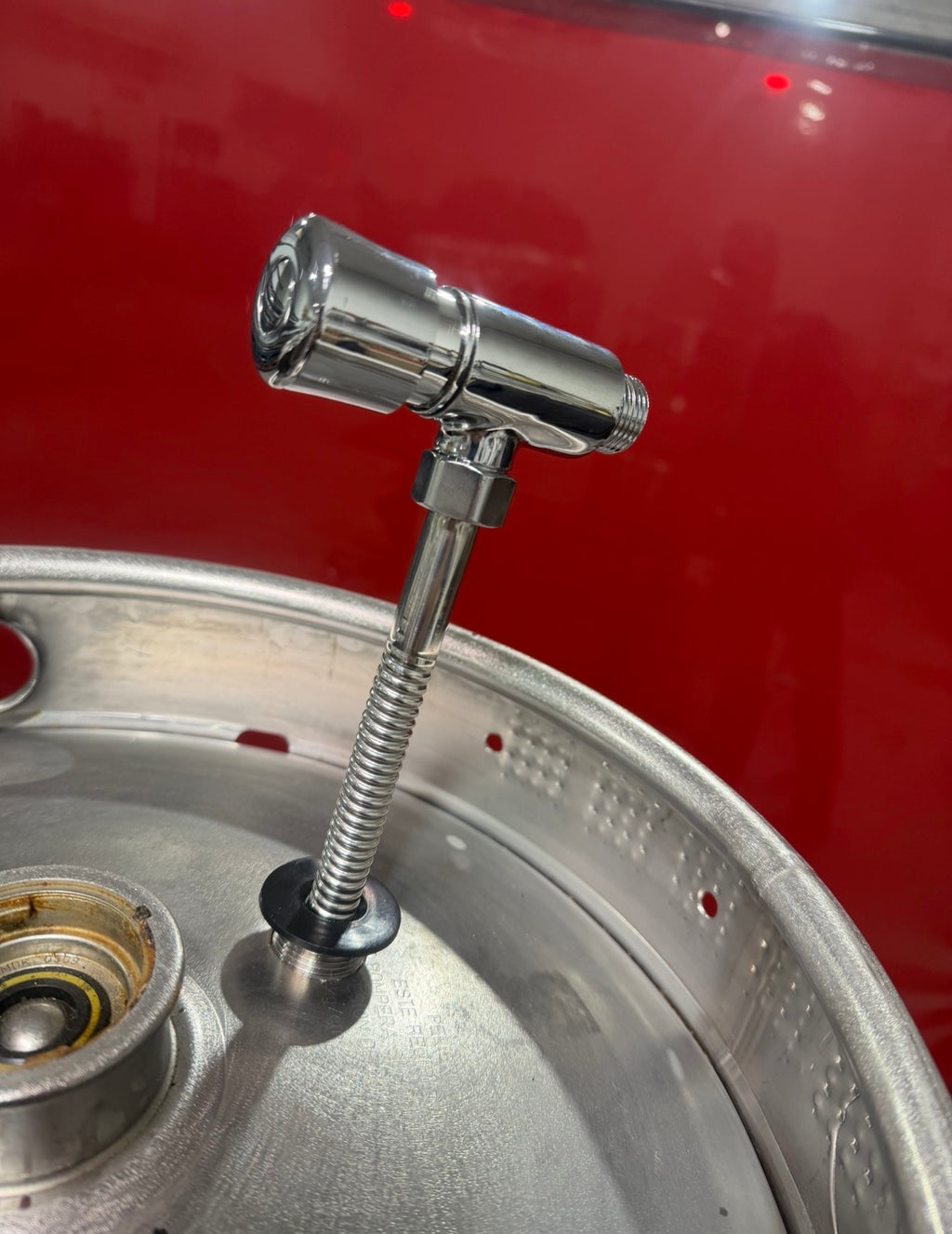 Beer Keg Urinal with Tap Handle – Stainless Steel Wall Mounted Urinal – Man Cave Bar Bathroom Decor