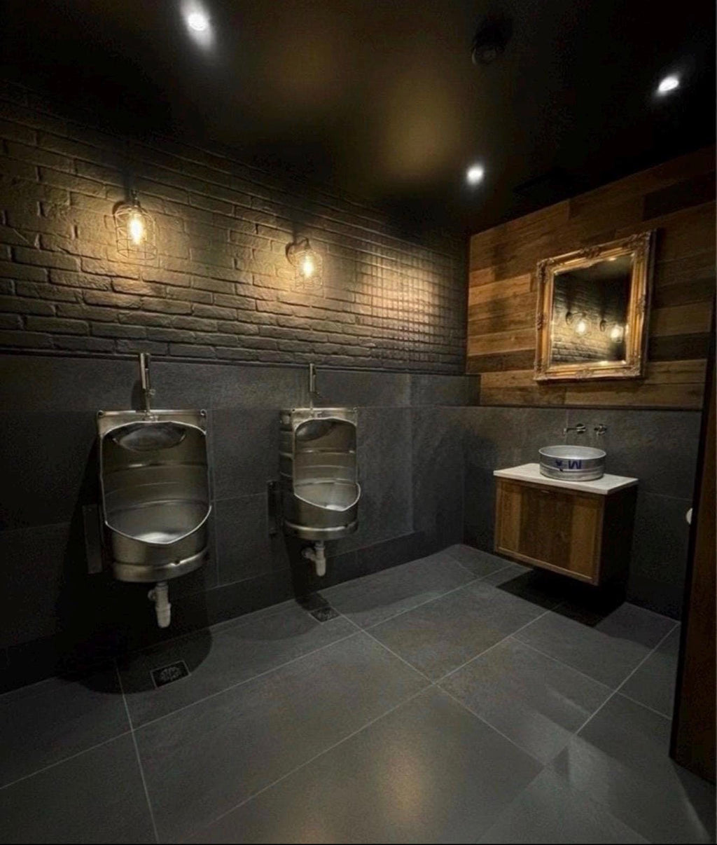 Unique Beer Keg Urinal – Industrial Stainless Steel Urinal for Man Cave Bar Decor – Wall Mounted