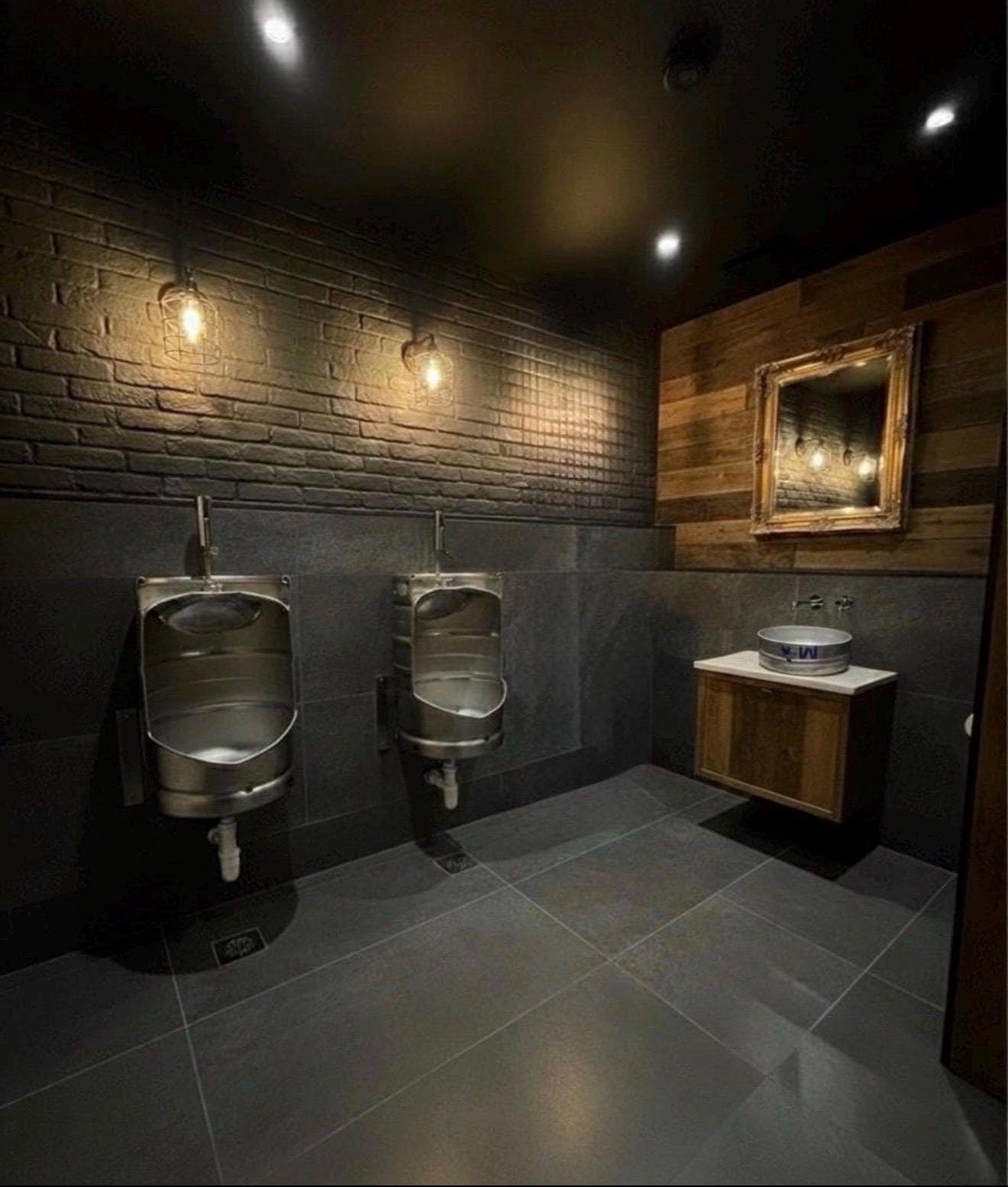 Unique Beer Keg Urinal – Industrial Stainless Steel Urinal for Man Cave Bar Decor – Wall Mounted