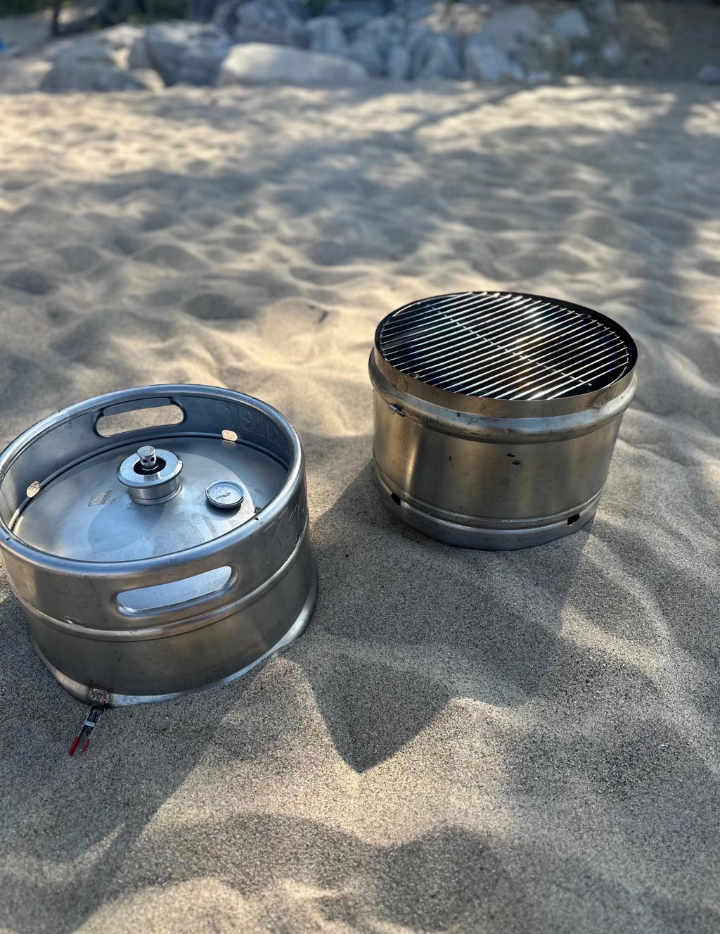 5-in-1 Beer Keg Grill – Stainless Steel BBQ Fire Pit Smoker Camping Stove Portable Outdoor Grill