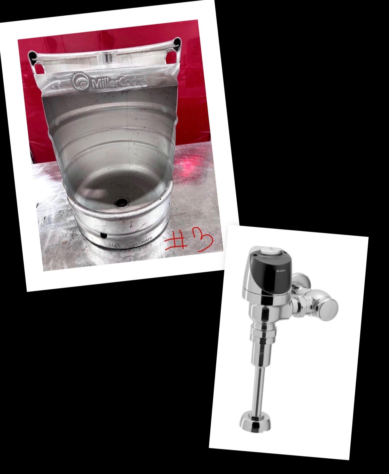 Beer Keg Urinal – Stainless Steel Handmade Industrial Urinal for Man Cave Bar Bathroom