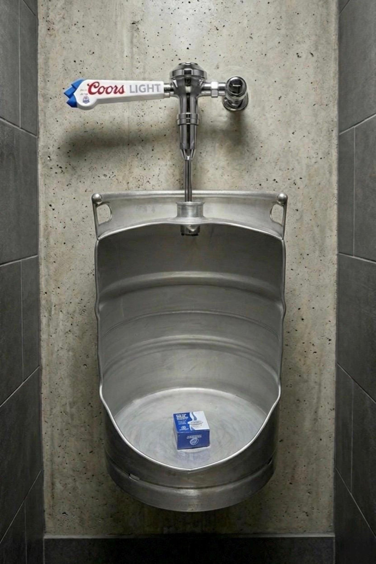 Unique Beer Keg Urinal – Industrial Stainless Steel Urinal for Man Cave Bar Decor – Wall Mounted