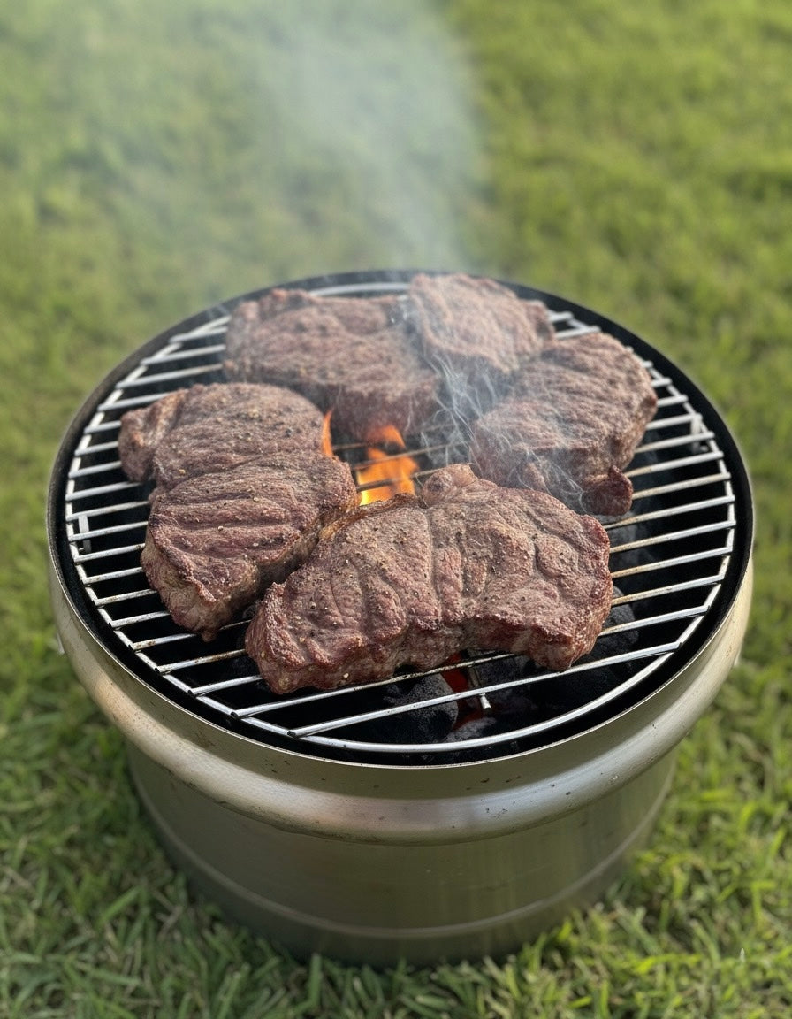 5-in-1 Beer Keg Grill – Stainless Steel BBQ Fire Pit Smoker Camping Stove Portable Outdoor Grill