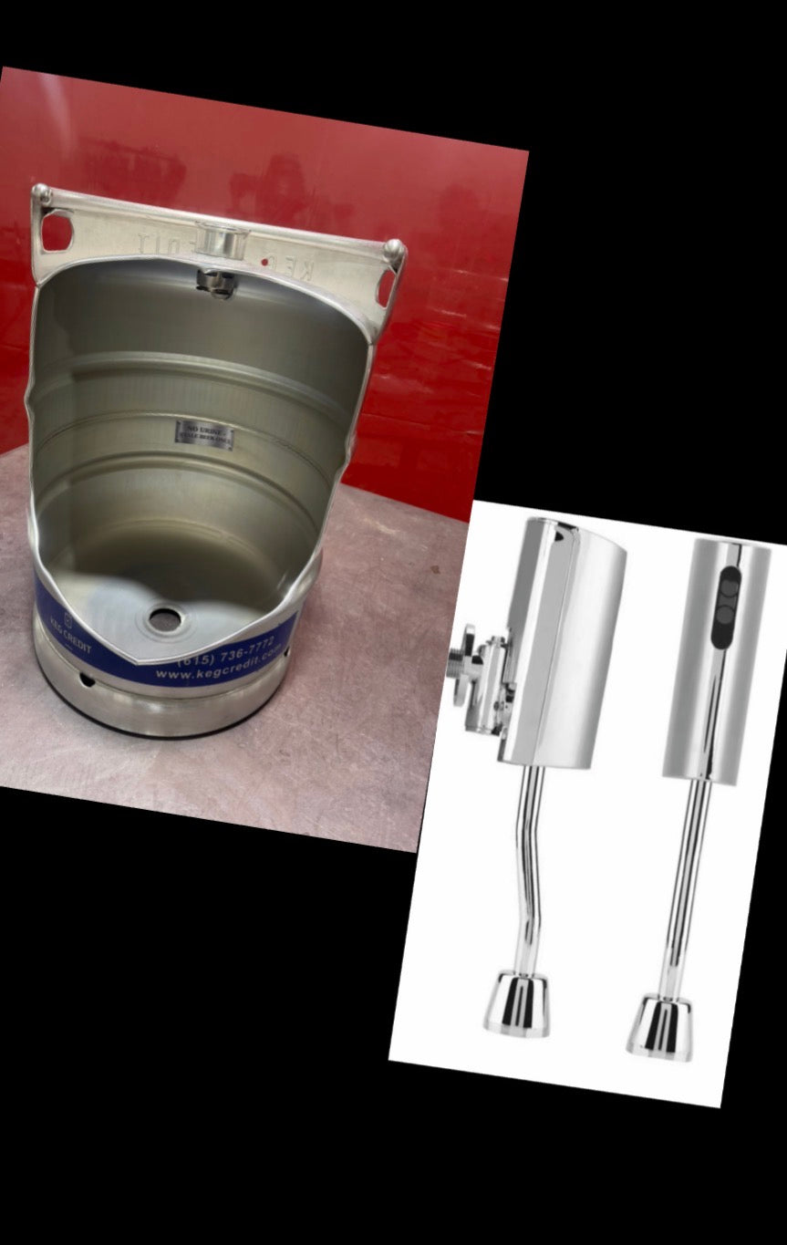 Unique Beer Keg Urinal – Industrial Stainless Steel Urinal for Man Cave Bar Decor – Wall Mounted