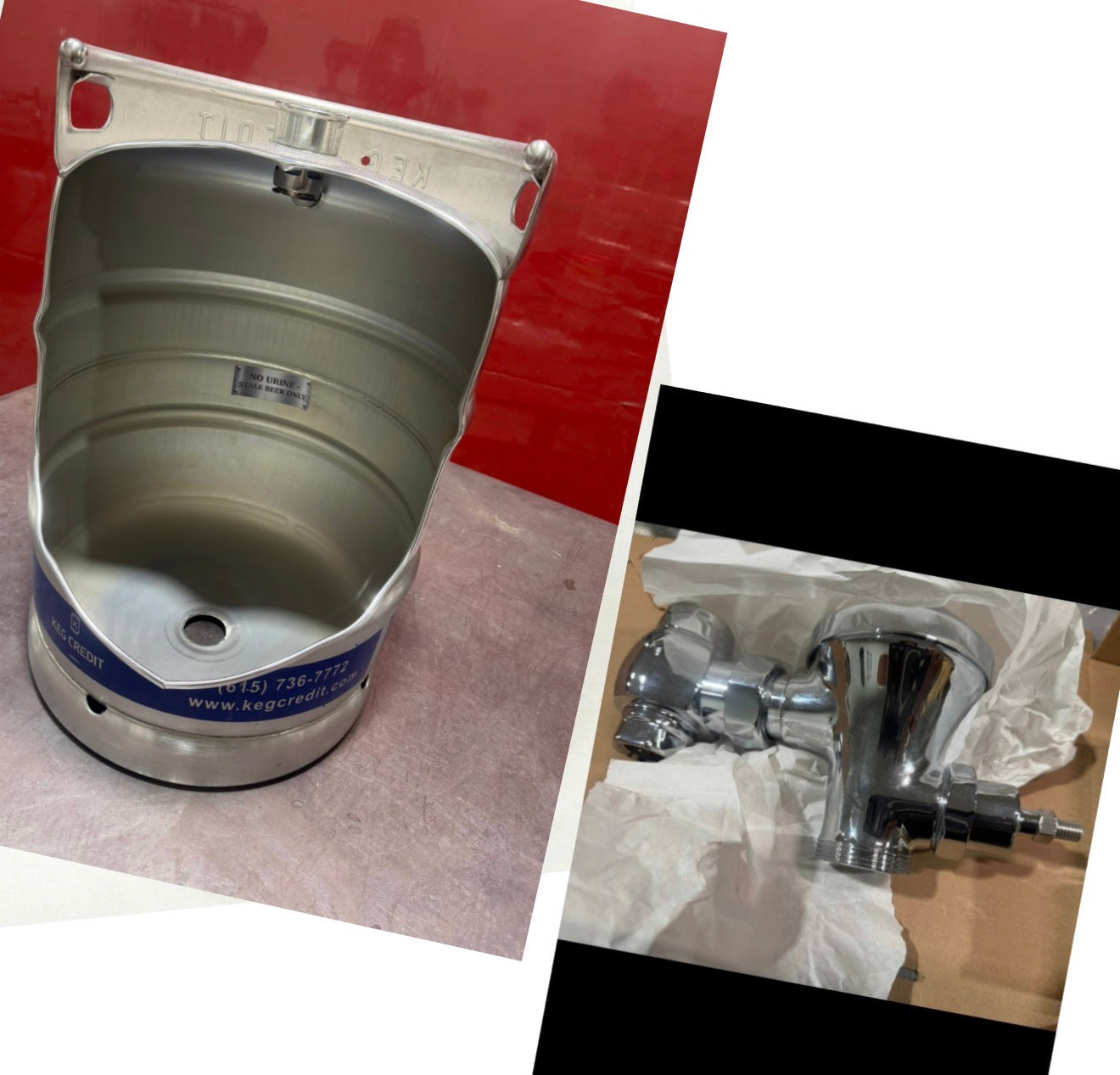 Unique Beer Keg Urinal – Industrial Stainless Steel Urinal for Man Cave Bar Decor – Wall Mounted
