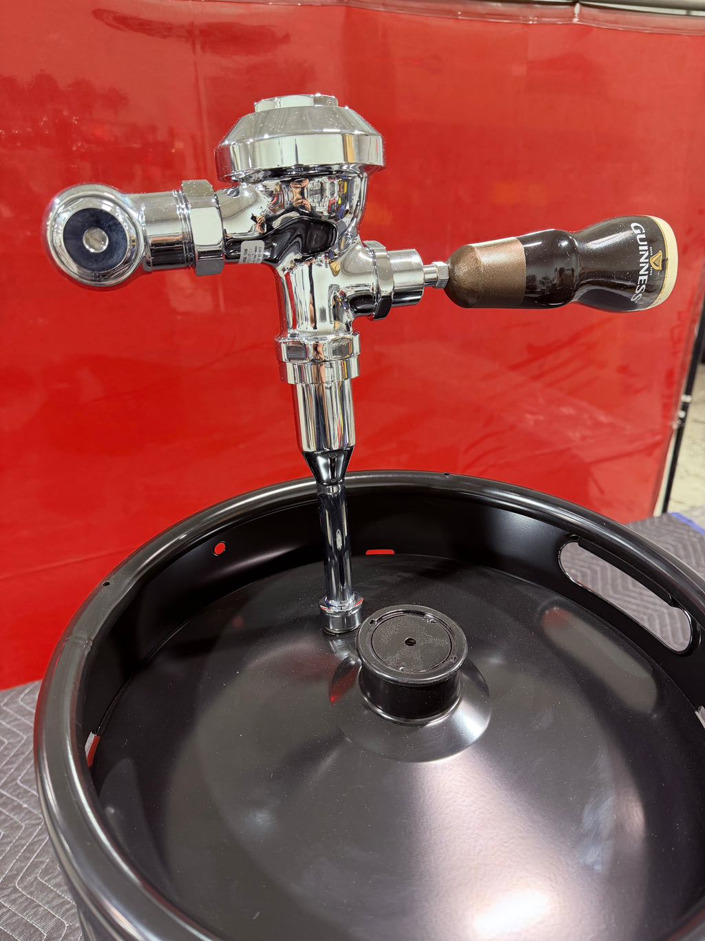 Custom Urinal Flush Valve with Beer Tap Handle | Unique Bar & Man Cave Upgrade