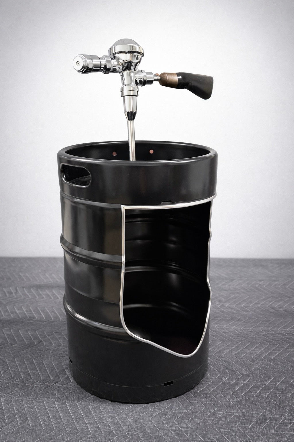 Beer Keg Urinal with Tap Handle – Stainless Steel Wall Mounted Urinal – Man Cave Bar Bathroom Decor