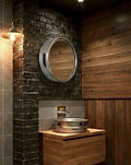 Beer Keg Sink and Mirror: Stainless Steel Industrial Bar Sink & Mirror (set)