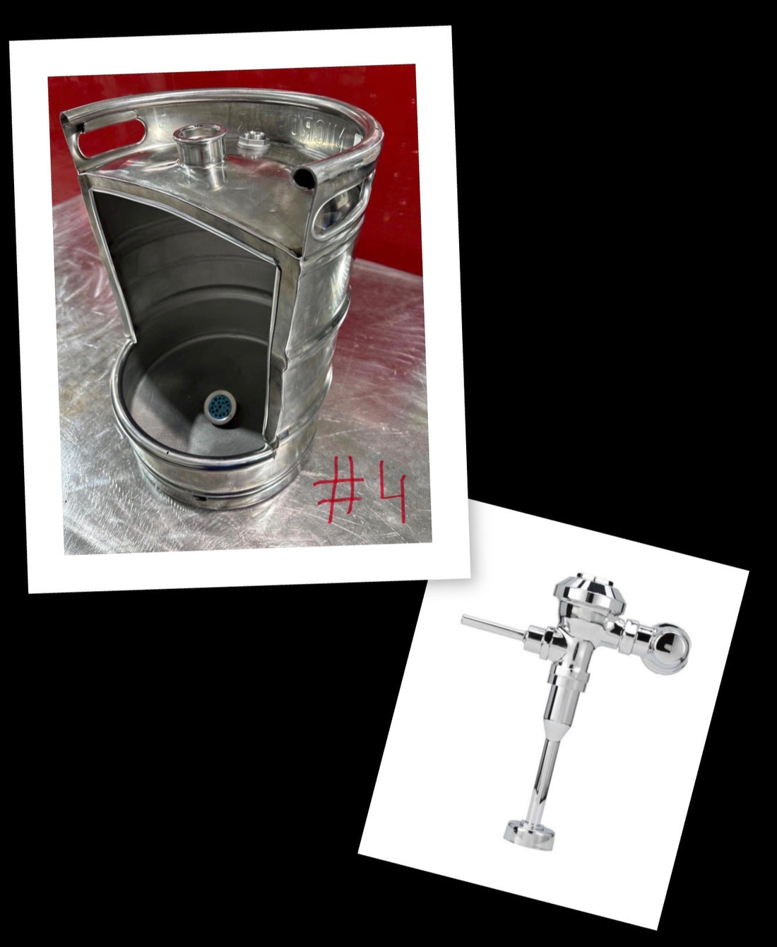Beer Keg Premium Urinal – Stainless Steel Industrial Urinal for Man Cave and Bar Bathroom