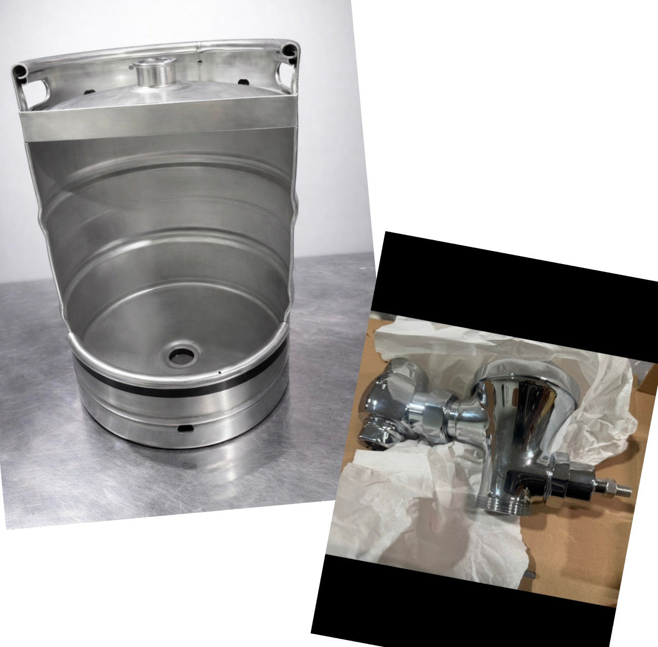 Beer Keg Urinal – Stainless Steel Handmade Industrial Urinal for Man Cave Bar Bathroom