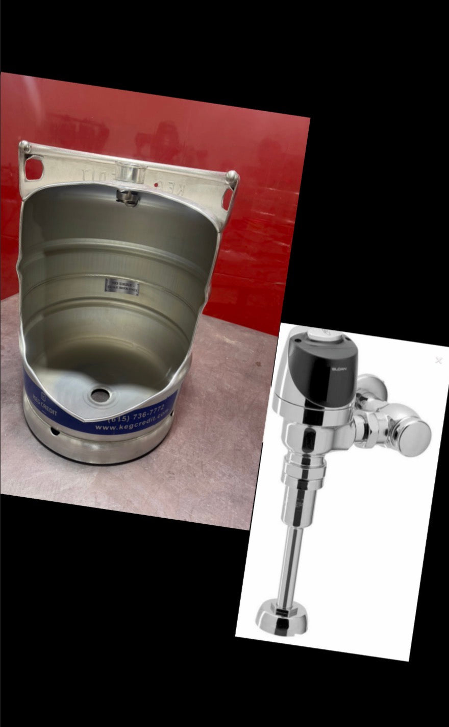 Unique Beer Keg Urinal – Industrial Stainless Steel Urinal for Man Cave Bar Decor – Wall Mounted