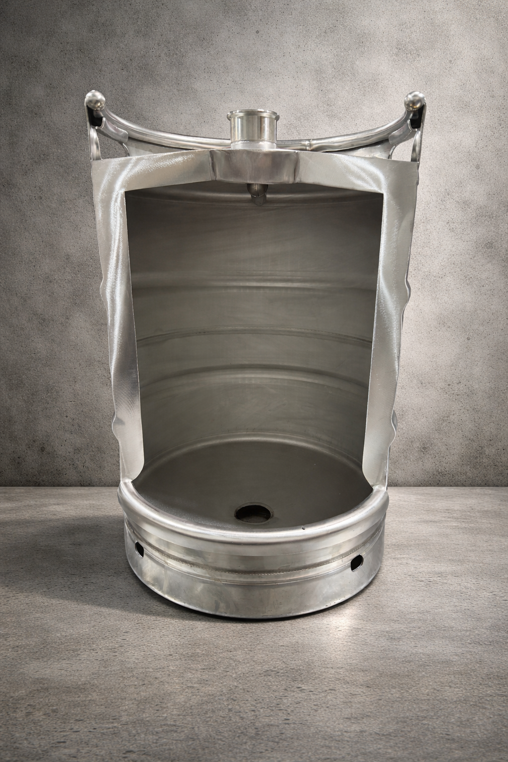 Beer Keg Premium Urinal – Stainless Steel Industrial Urinal for Man Cave and Bar Bathroom