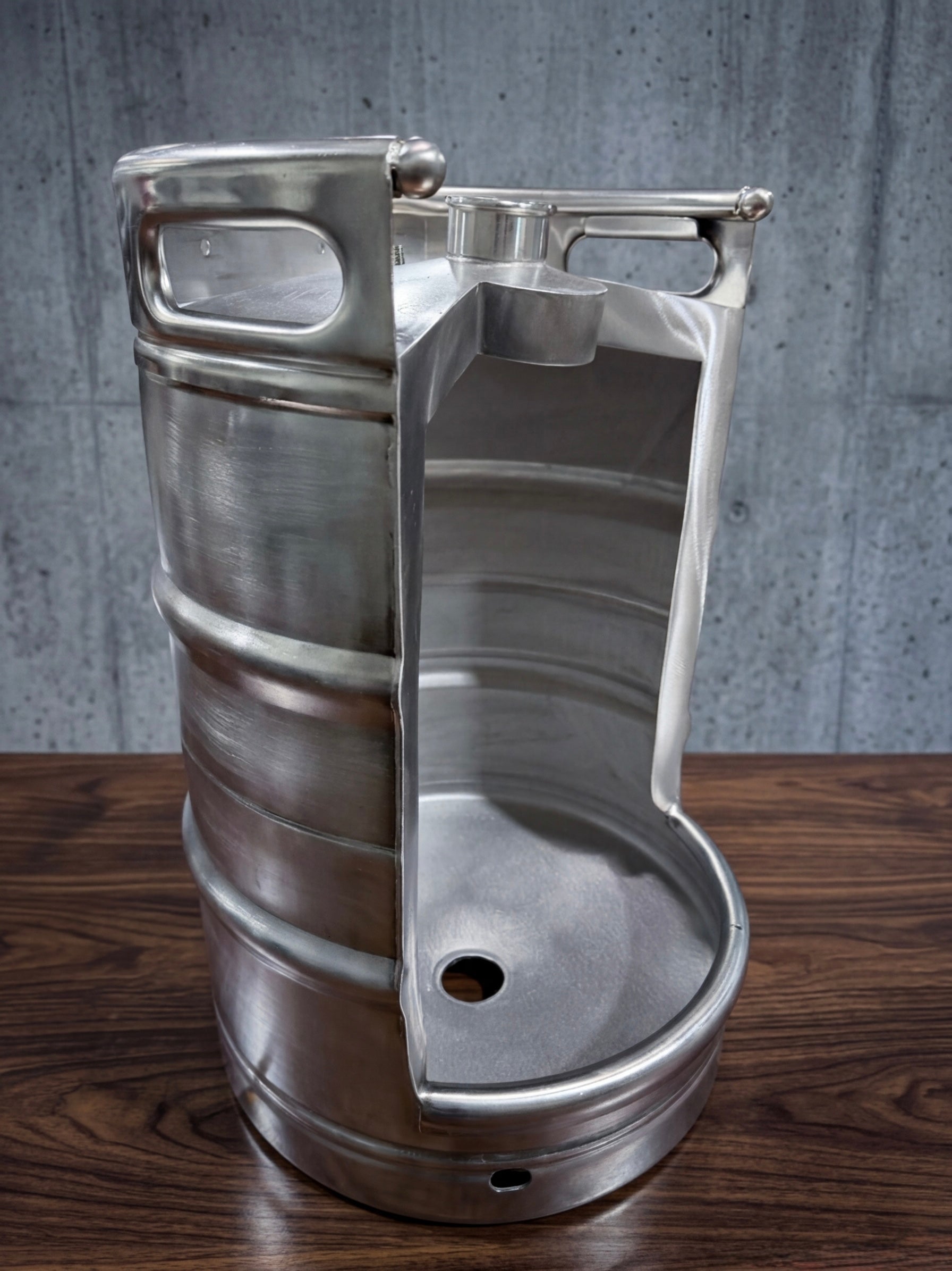 Beer Keg Premium Urinal – Stainless Steel Industrial Urinal for Man Cave and Bar Bathroom