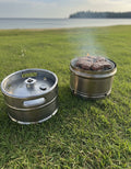 5-in-1 Beer Keg Grill – Stainless Steel BBQ Fire Pit Smoker Camping Stove Portable Outdoor Grill