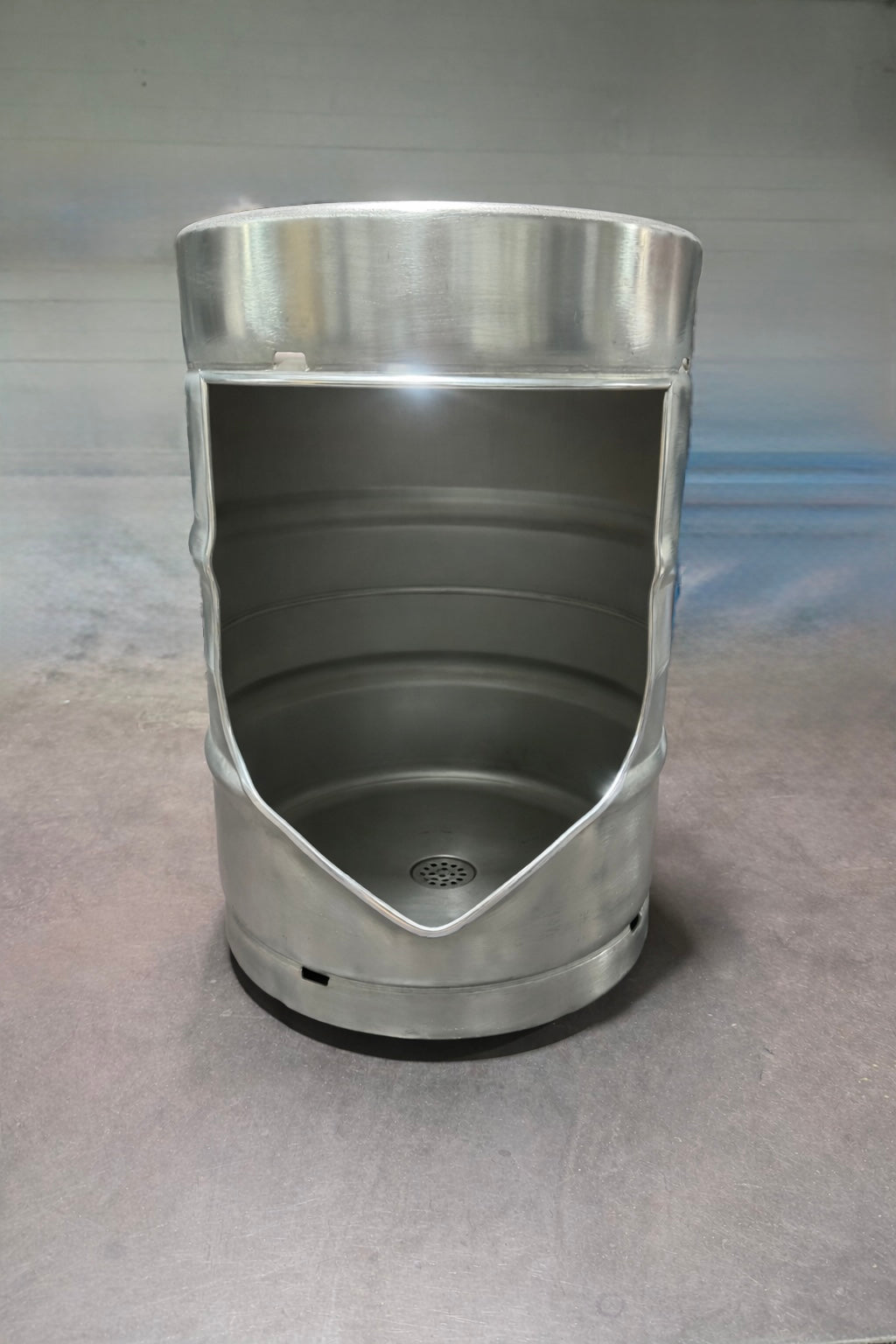 Beer Keg Urinal with Tap Handle – Stainless Steel Wall Mounted Urinal – Man Cave Bar Bathroom Decor