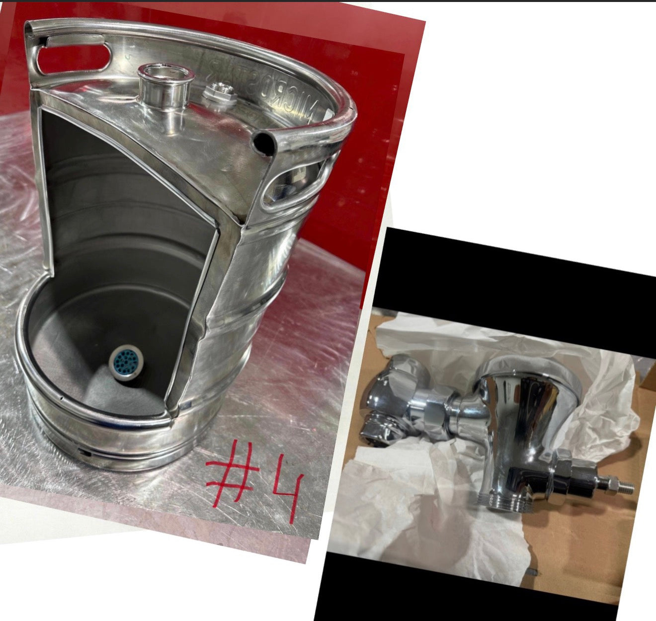 Beer Keg Urinal – Stainless Steel Industrial Urinal for Man Cave and Bar Bathroom